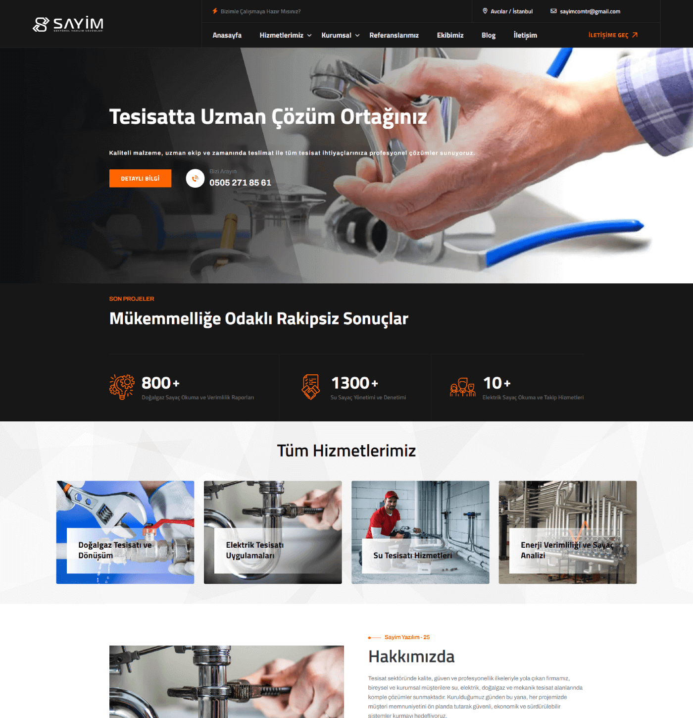 Tesisat Temalı Kurumsal Web Site Yazılımı V5 | Ajansfy.com